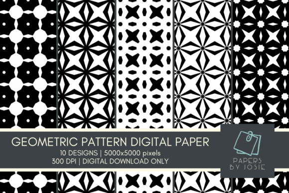 Black and White Geometric Pattern Paper