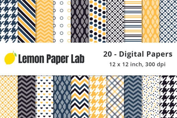 Blue and Yellow Digital Papers
