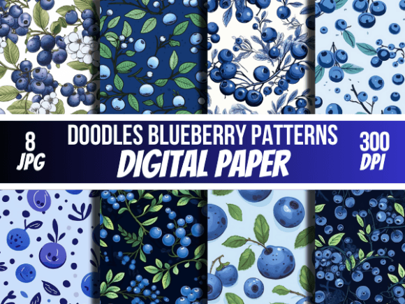 Blueberry Digital Papers Seamless