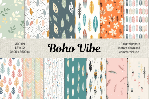 Boho Seamless Pattern and Bohemian Papers: Elevating Creative Projects with Free-Spirited Design