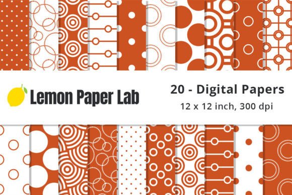 Fall Orange Polka Dot Digital Paper
