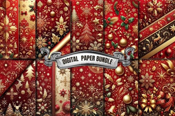 Golden Christmas Digital Paper: A Premium Choice for Designers and Creators