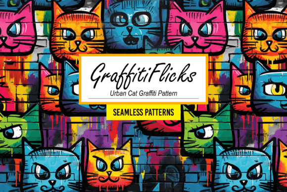 GraffitiFlicks Urban Cat Graffiti Arts: A Fusion of Street Art and Digital Creativity
