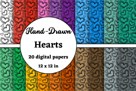 Hand Drawn Hearts Digital Papers: A Versatile Tool for Creative Projects