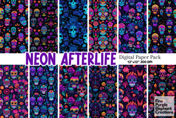 Neon Day of the Dead Design