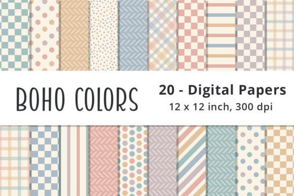 Pastel Boho Colors Digital Pattern Paper: A Versatile Tool for Creative Projects