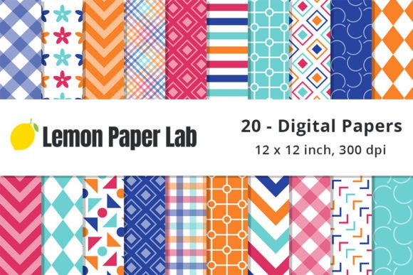 Pink and Blue Geometric Digital Paper: A Versatile Design Resource for Creative Projects