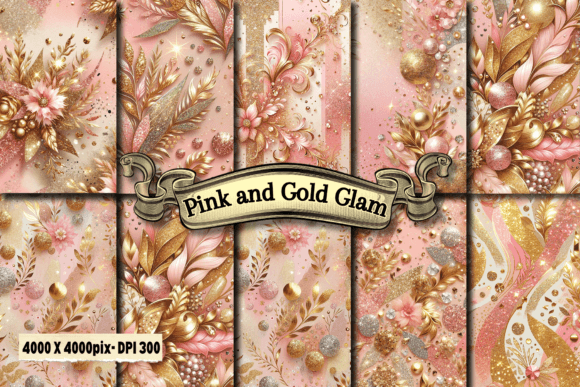 Pink and Gold Glam Digital Paper