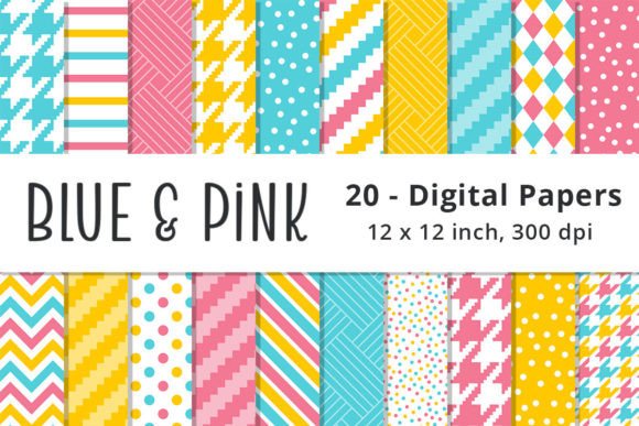 Pink, Blue, and Yellow Digital Paper: Strategic Design for Creative and Professional Use