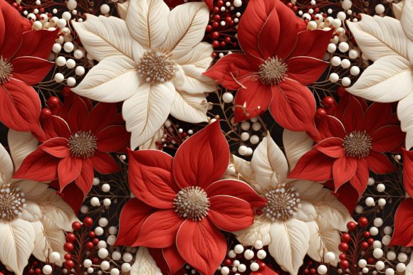 Poinsetta Seamless Pattern