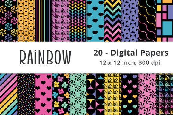 Rainbow Color Background Scrapbook Paper