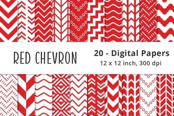 Red Chevron Digital Paper Backgrounds: A Versatile Design Resource for Creators