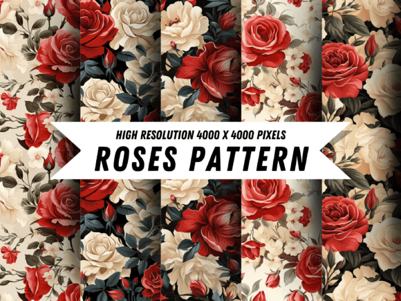 Red Ivory Rose Seamless Pattern: A Timeless Design Element for Modern Creativity