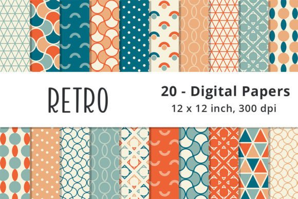 Retro Teal and Orange Geometric Pattern: A Timeless Design for Modern Creations