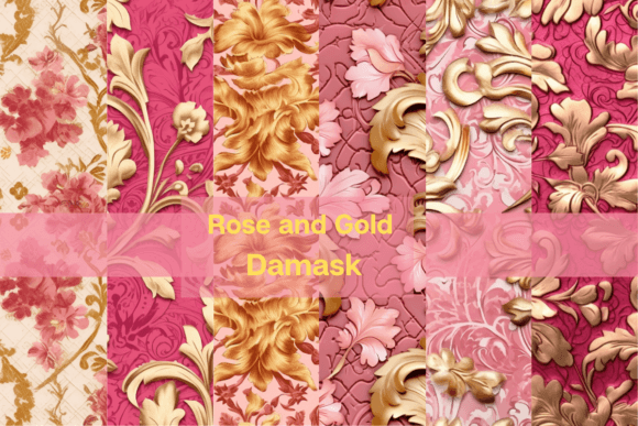 Rose and Gold Damask Digital Paper: A Versatile Asset for Creative Projects