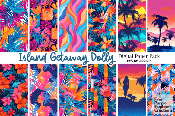 Summer Tropical Island Fashion Doll: A Digital Paper Collection for Creative Projects