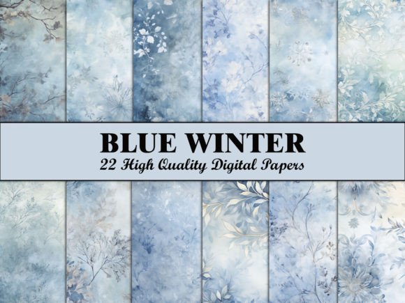 Winter Blue Scrapbook Paper Pattern